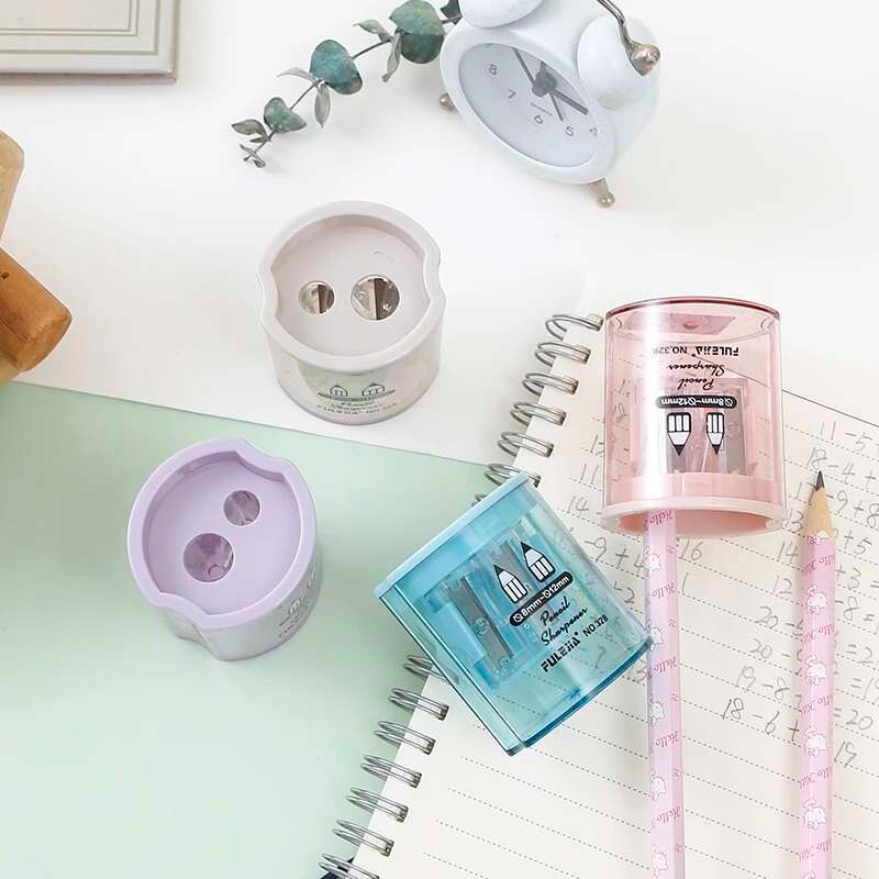 

1 Piece Lytwtw's School Supplies Cute Candy Color Geometry Sharpener For Pencil Office Creative Stationery Item