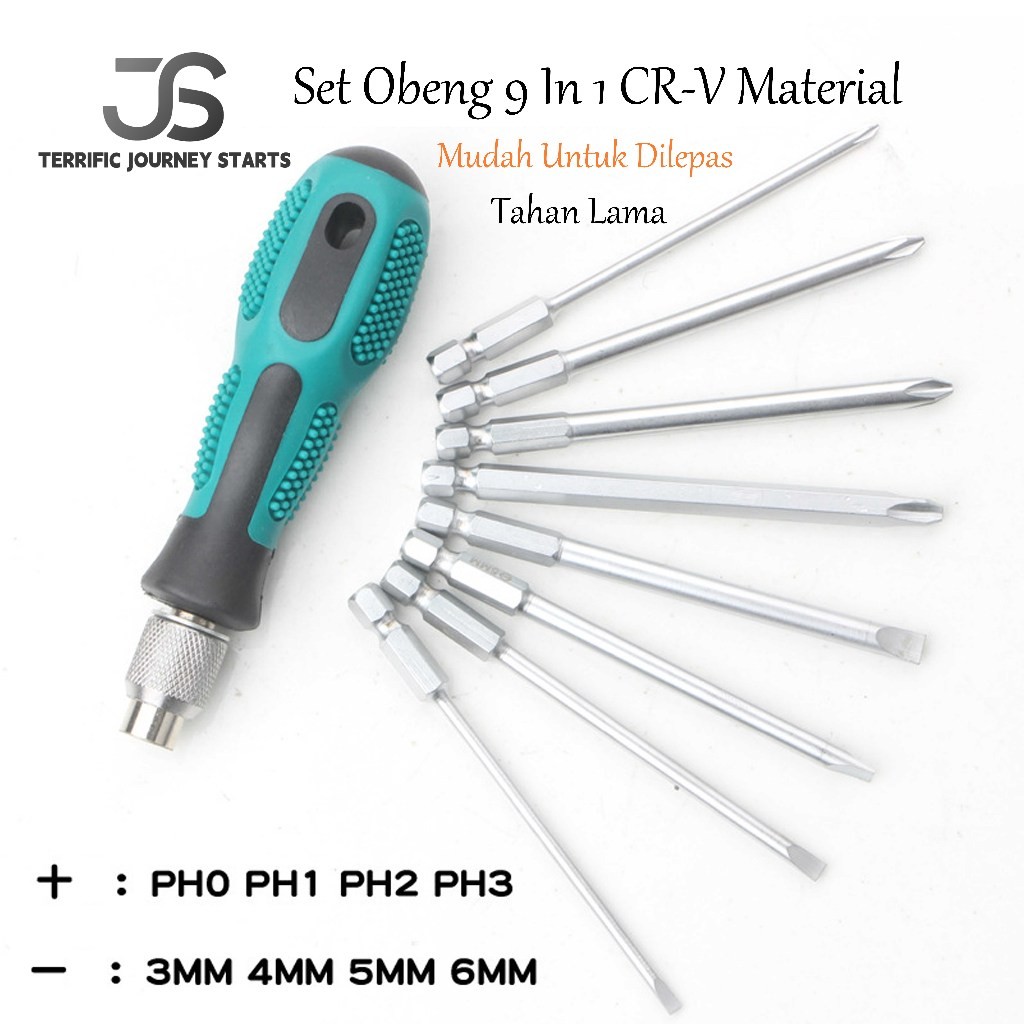 JS Obeng Set Reparasi 9 in 1 obeng set lengkap  obeng set obeng set lengkap murah