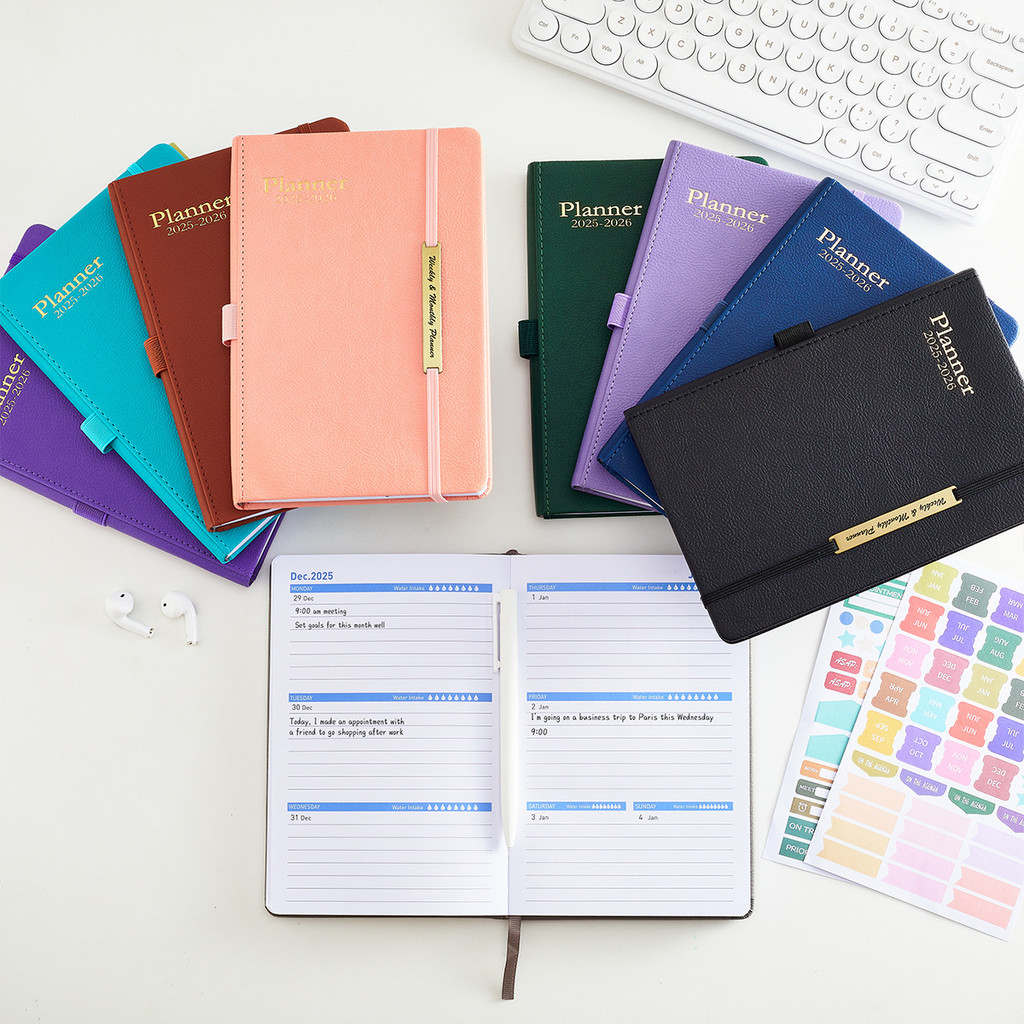 

2025-2026 Agenda Planner A5 Notebook Weekly Monthly Diary Book Journal School Office Supplies Stationery Schedule