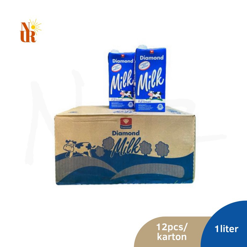 

Diamond Milk UHT Full Cream 1liter x 12pcs [Karton] / Susu UHT
