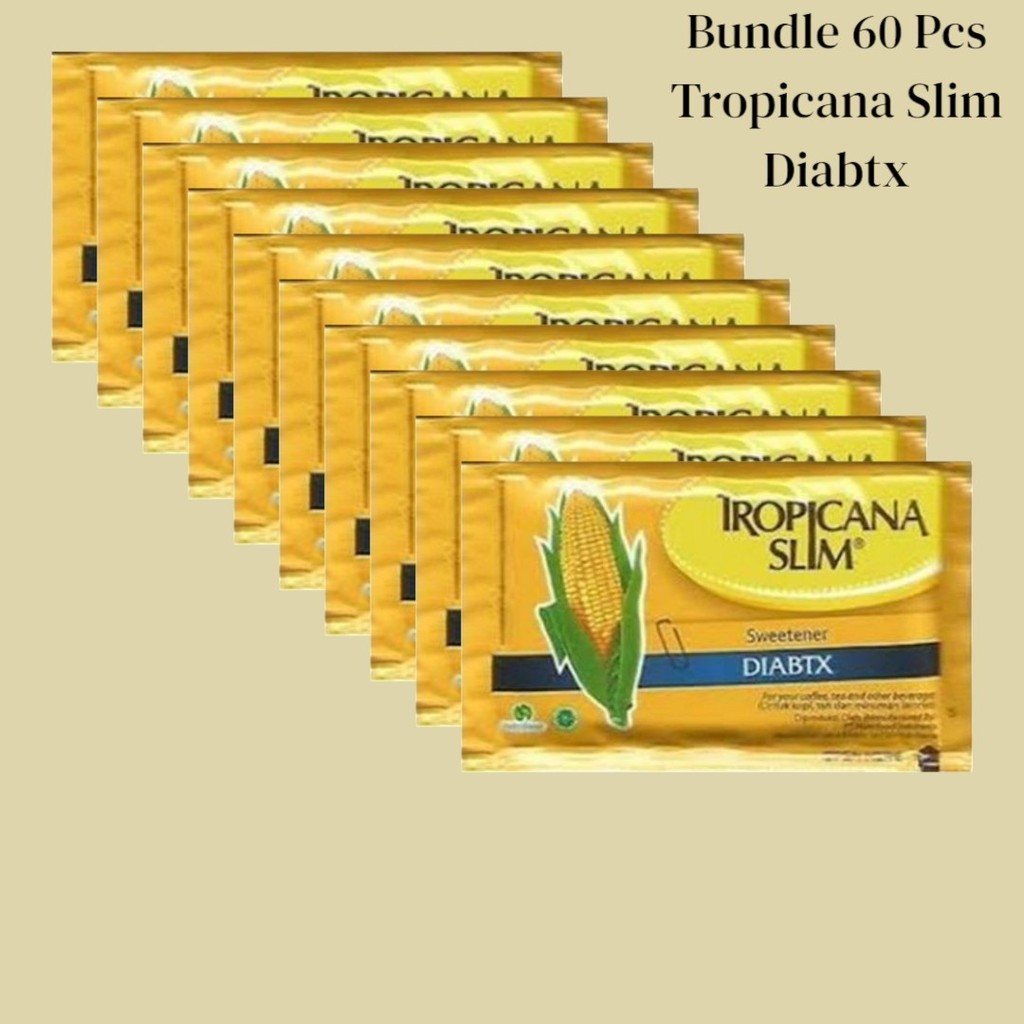

Bundle 60 Pcs - Gula Pemanis Bubuk Halus Tropicana Slim Dia BTX / Tropicana / Pengganti Gula