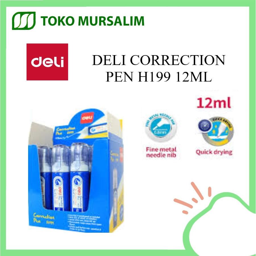 

Deli Correction Pen H199 - Deli Correction Fluid 2825ON - Deli Alat Tulis Kantor - Tip-ex Cair-Cairan Penghapus - Cepat Kering - Tip-ex Metal Tip