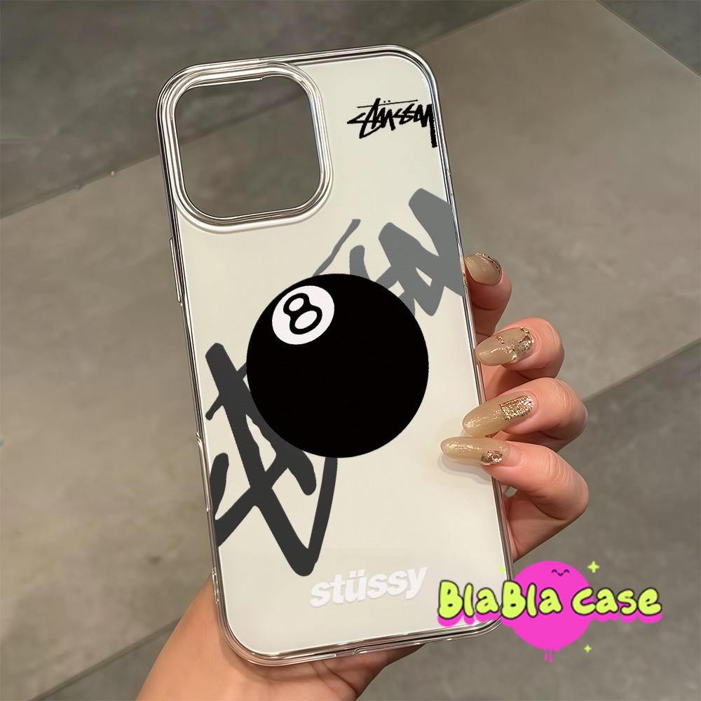 IPhone Case Tabrakan Gaya Keren Bola 8 Stussy Case Cocok Untuk iPhone15 15PRO 15PROMAX 14 14pro 14pr