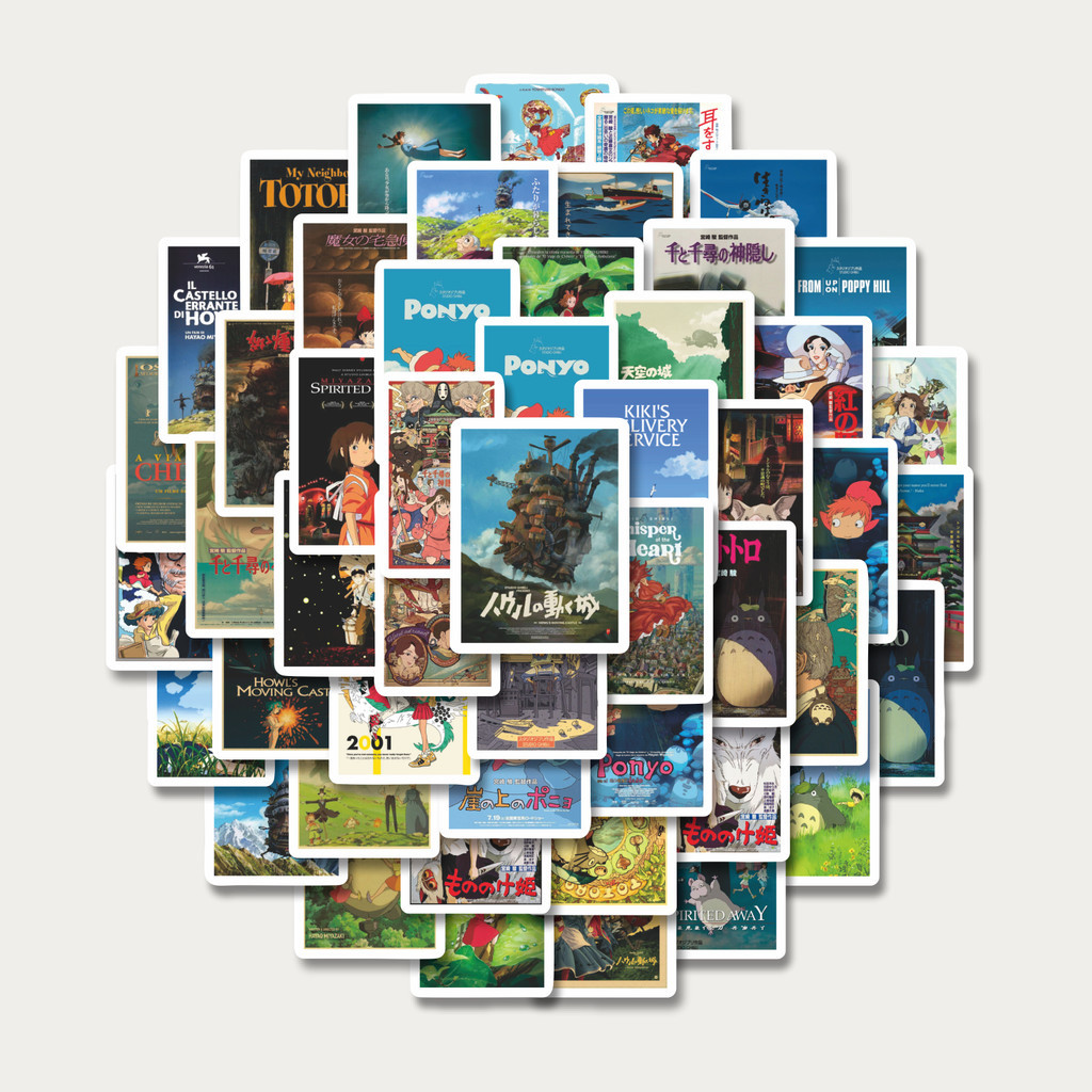 

Sticker Pack Stiker Poster Gambar Film Anime Hayao Miyazaki Retro Stiker | Sticker TUMBLR | Stiker LAPTOP KOPER HELM