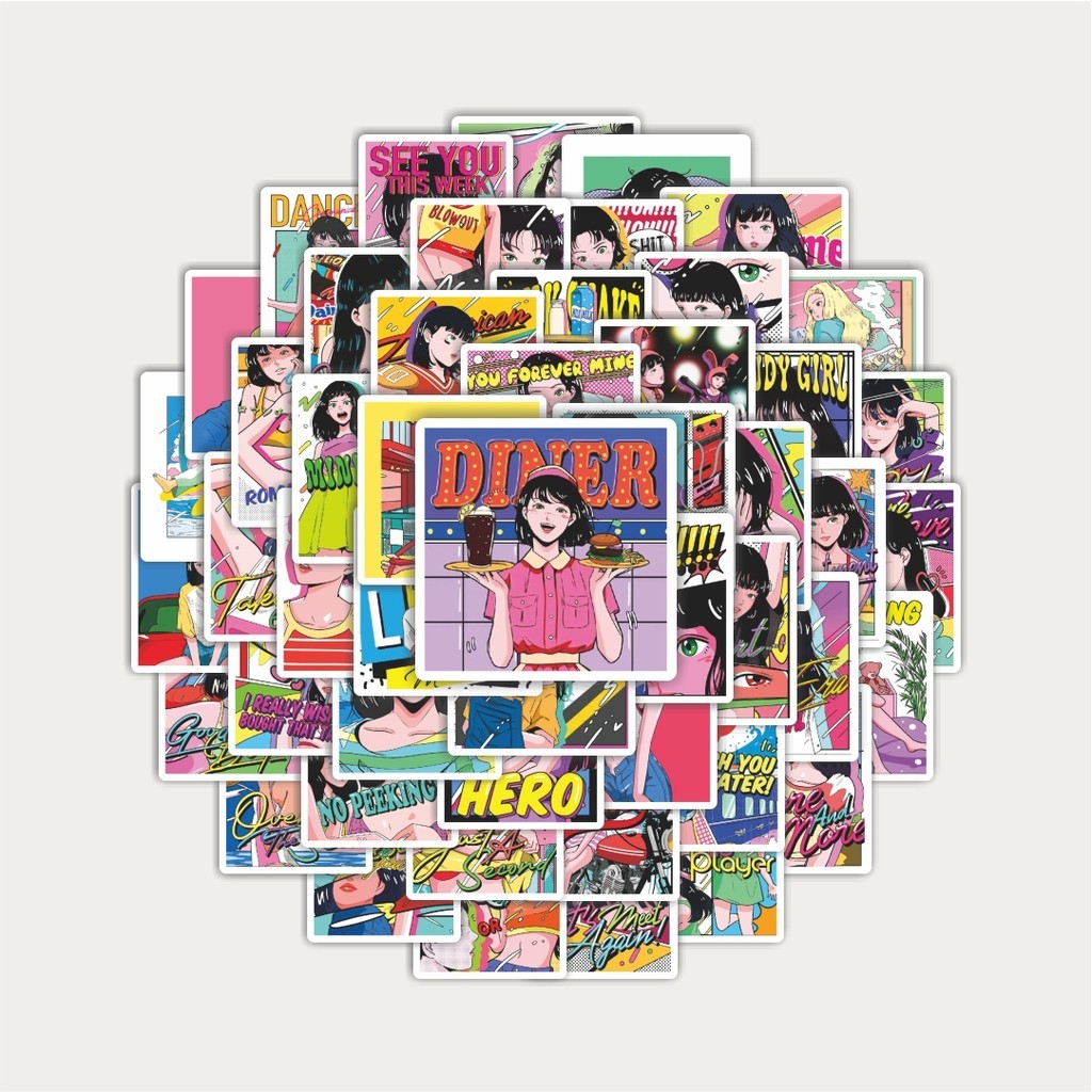 

Sticker Pack Stiker Comic Magazine Girls | Sticker TUMBLR | Stiker LAPTOP KOPER HELM