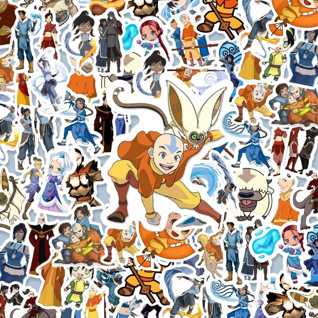 

100PCS Lucu Sticker Kartun Avatar: The Last Airbender Sticker Stiker Aesthetic Stiker Anti Air Stikers Berperekat Waterproof sticker decal buat Motor Helm Buku Journal Koper Casing HP Laptop Botol Minum Hadiah anak