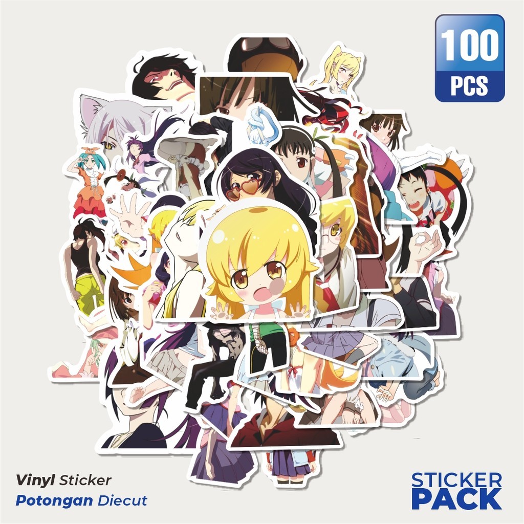 

Stiker Vinyl Stiker Anime Monogatari Series Waterproof Aesthetic- Untuk Laptop, Motor, dan Helm - Paper Stationery Pack