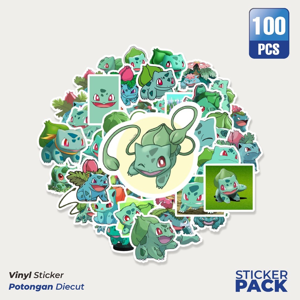 

Stiker Vinyl Stiker Kartun Pokemon Bulbasaur Waterproof Aesthetic- Untuk Laptop, Motor, dan Helm - Paper Stationery Pack