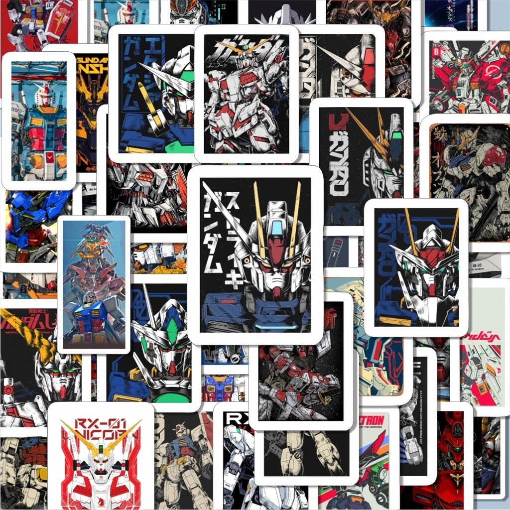 

100PCS Lucu Stiker Gundam Stiker Aesthetic Stiker Anti Air Stikers Berperekat Waterproof sticker decal buat Motor Helm Buku Journal Koper Casing HP Laptop Botol Minum Hadiah anak