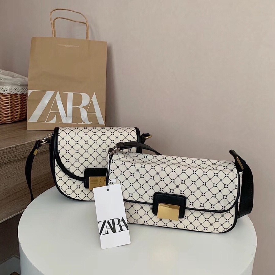 NA66 TAS ZR EMBOSSED WHITE CANVAS tas selempang wanita tas wanita branded tas bahu wanita tas wanita