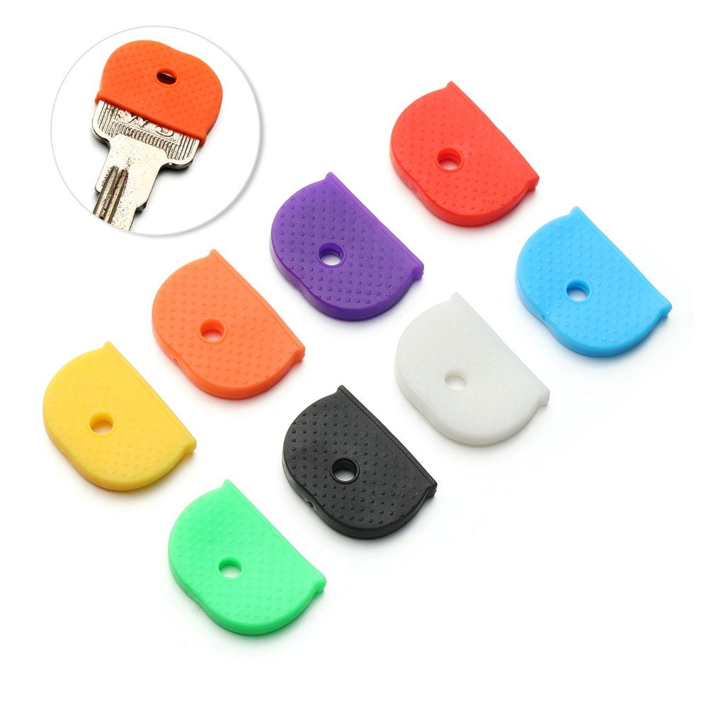 

12/24/32pcs Elastic Silicone Organizer Tags Label Key Cap Covers Key Identifier Keyring Rings Topper Key Holder