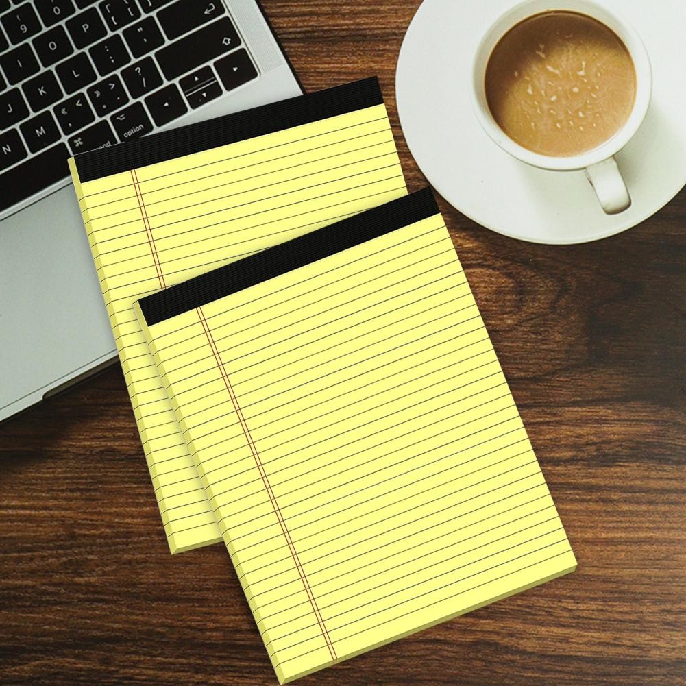 

2Pcs 8.5 X 11.75 Inch Legal Pads Wide Ruled Yellow Notebook Striped Notebook Yellow Lined Notepad Legal School Office Supplies