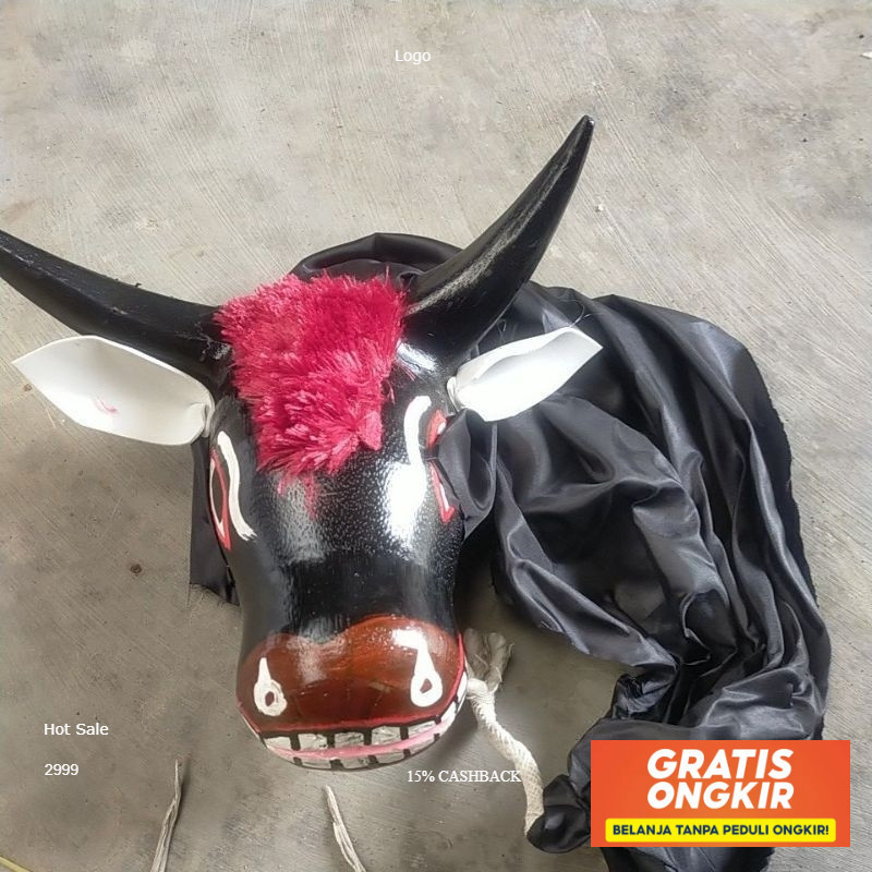 ___(( ️ Barongan Bantengan - Mainan Anak Banteng Bantengan kuda lumping - Mainan tradisional Banteng