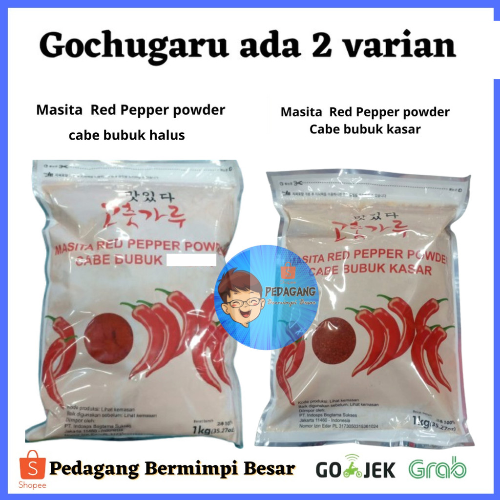 

Masita Gochugaru ada 2 varian/ Hae Cham Red Pepper Powder 1Kg / Gochugaru | Gochukaru / Cabai Korea/ Masita powder