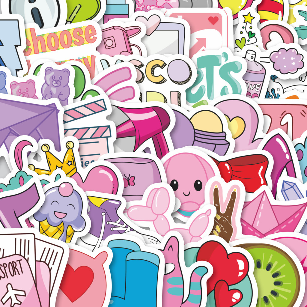 

Stiker Cutting Pack Stiker VSCO Girl and Aesthetics Stiker Isi 100Pcs Series Aesthetic Lucu Keren Untuk Koper Bahan Vynil