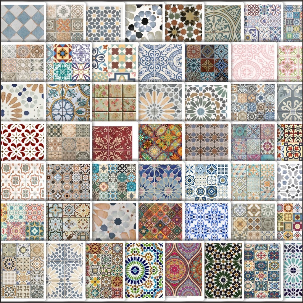 

Stiker Cutting Pack Stiker Motif Vibrant Tile Graphics Library [Grafis Ubin yang Cerah] Isi 100Pcs Series Aesthetic Lucu Keren Untuk Koper Bahan Vynil