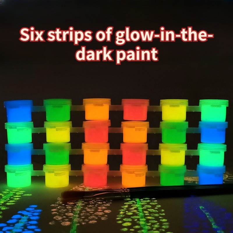 

3ml 6 Strips Ultra Bright Acrylic Pigment Luminous Paint Children's Art Hand-painted Oil Painting Luminous Waterborne Paint