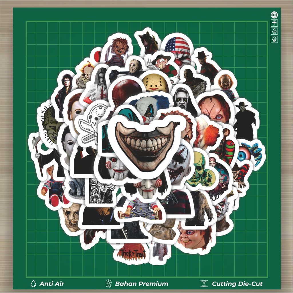 

HOT 50 PCS STIKER Sticker Halloween Horror Scream Sticker Stiker Fashion Cars Decal Dingin Kartu Album Custom Vinyl Anti Air- Sticker Aesthetic Buku Journal Koper Casing HP Tablet Laptop Helm Motor Botol Minum