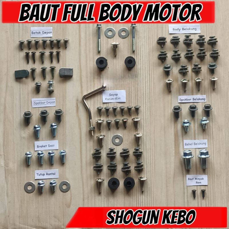 COD Baut Full Set Cover Body Suzuki Shogun Kebo lama FD 110 CDT / Baut Full Body Suzuki Shogun Kebo 