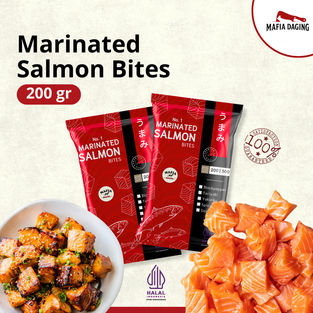 

[Mafia Daging] Marinated Salmon Bites - 200 g