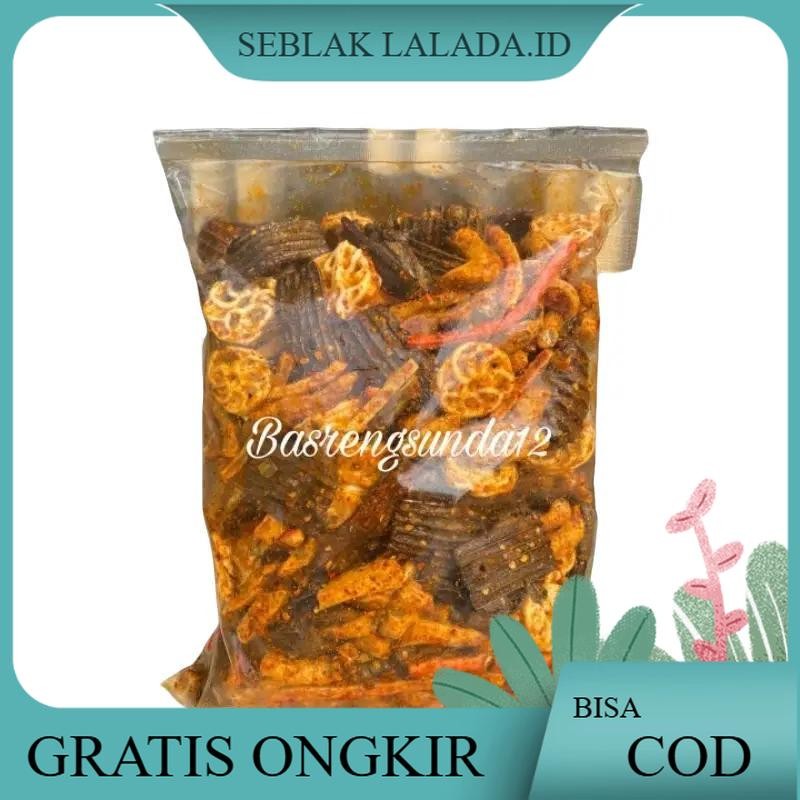 

SEBLAK MIX 500Gram/ SEBLAK CAMPUR isi Kerupuk beton/Basreng/kerupuk pedo/kerupukjengkol Pedas Daun jeruk Cemilan Kering Food Snacks