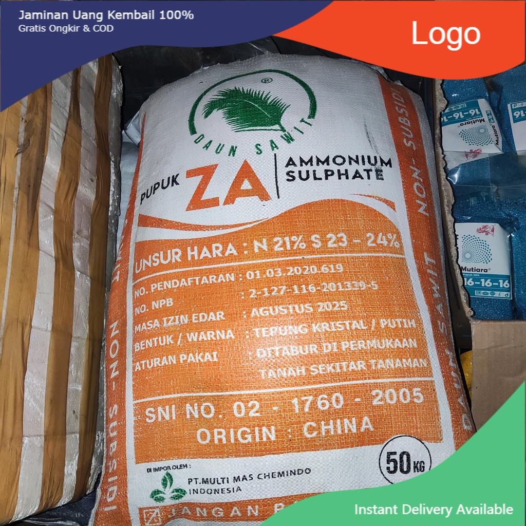 Pupuk ZA Kristal Cap Sawit Ammonium Sulphate N 21% S 23-24% Repack 1 KG Meningkatkan Pertumbuhan dan