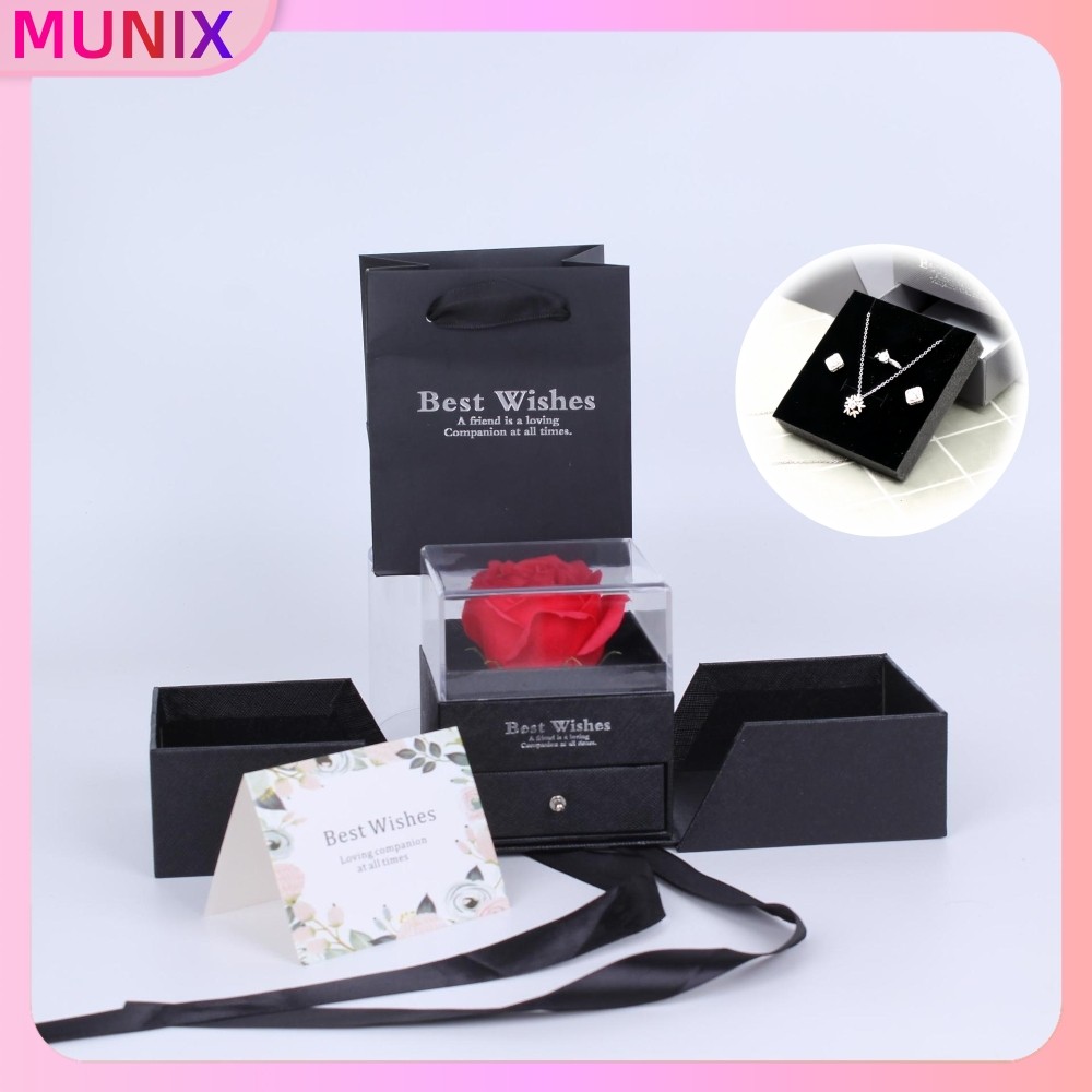 

【Ready-COD】Kotak Hadiah Mawar Premium-Pintu Tunggal/Ganda,Desain Mewah untuk Valentine+Kado Pacar