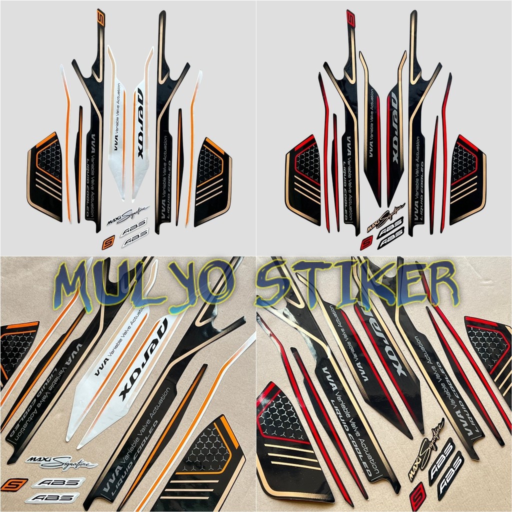 STRIPING STICKER Motor Yamaha Aerox 155 ABS Connected 2023 Hitam Silver Fullset Berkualitas
