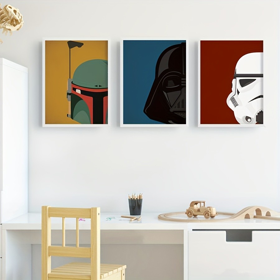 

Science Fiction Movie Star Wars Art Prints SW Helmet Poster Minimalist Star Wars Canvas Painting Teen Room Wall Pictures Decor