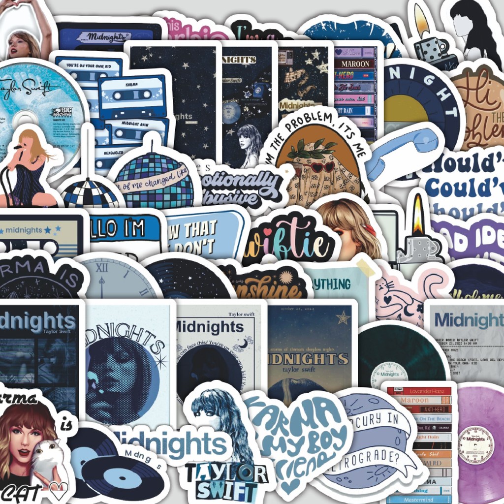 

Stiker Cutting Pack Stiker Music Album Midnights Isi 100Pcs Series Aesthetic Lucu Keren Untuk Koper Bahan Vynil