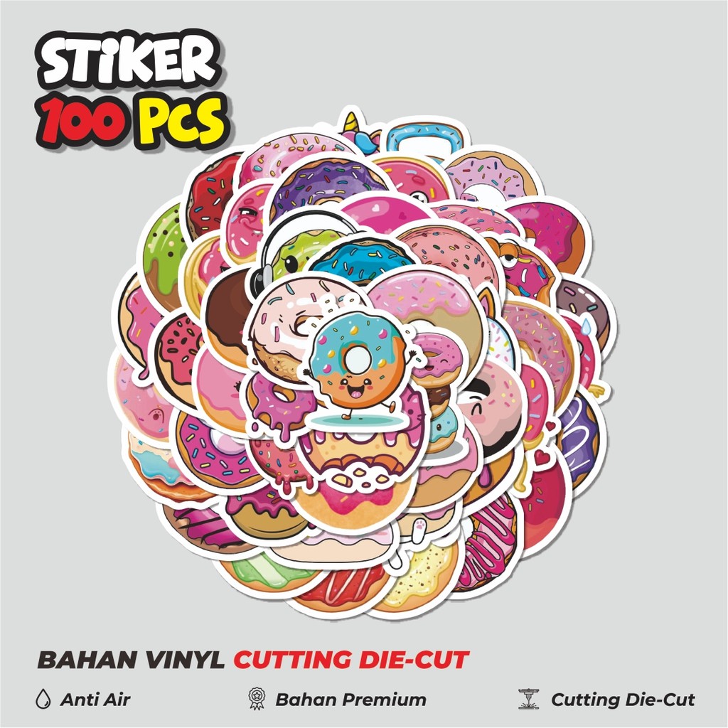 

Terbaru! 50 pcs Stiker Delicious Doughnut 2 [Donat Lezat] Dekorasi Lucu Kreatif untuk Notebook, Skateboard, HP