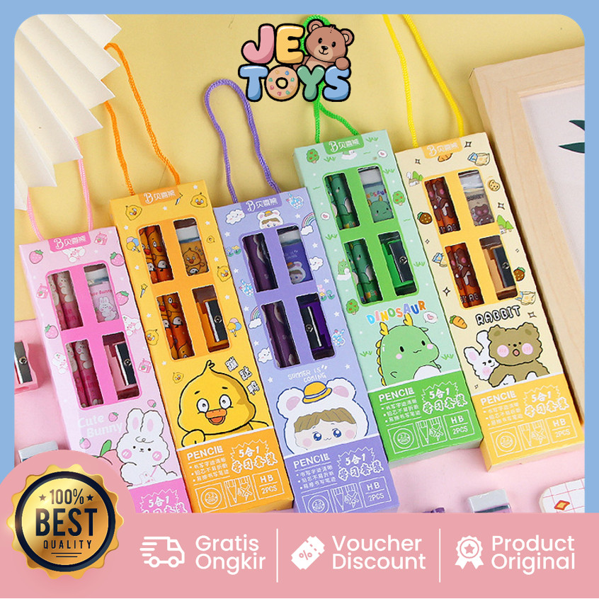 

Je Toys S5989 Alat Tulis 5 in 1 Lucu Set Set Alat Tulis 5 in 1 Set Alat Tulis Kartun