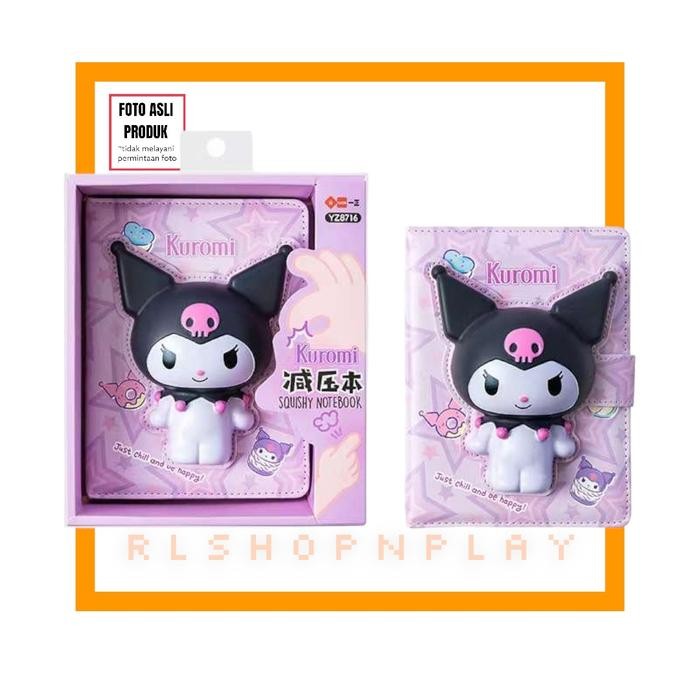 

READY Buku Diary Lucu Sanrio Notebook Squishy Kuromi Hello Kitty My Melody Cinnamonroll - kuromi
