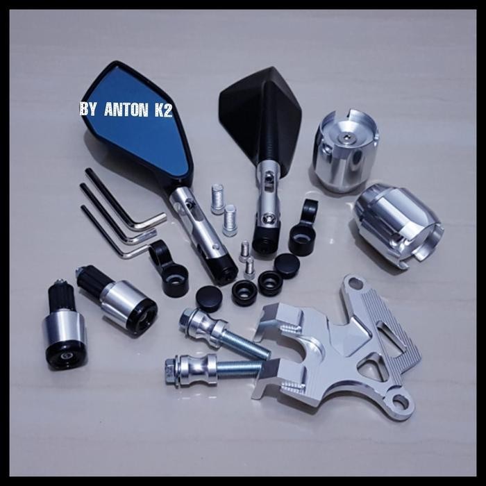 PAKET 4ITEM/VARIASI AKSESORIS MOTOR BEAT NEW/BEAT DELUXE/VARIO 125/150 - Silver
