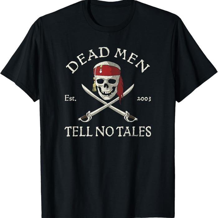 (TOP) Makeyoushine X Generasi90 Disney Pirates of the Caribbean Dead Men Tell No Tales T-Shirt Baju 