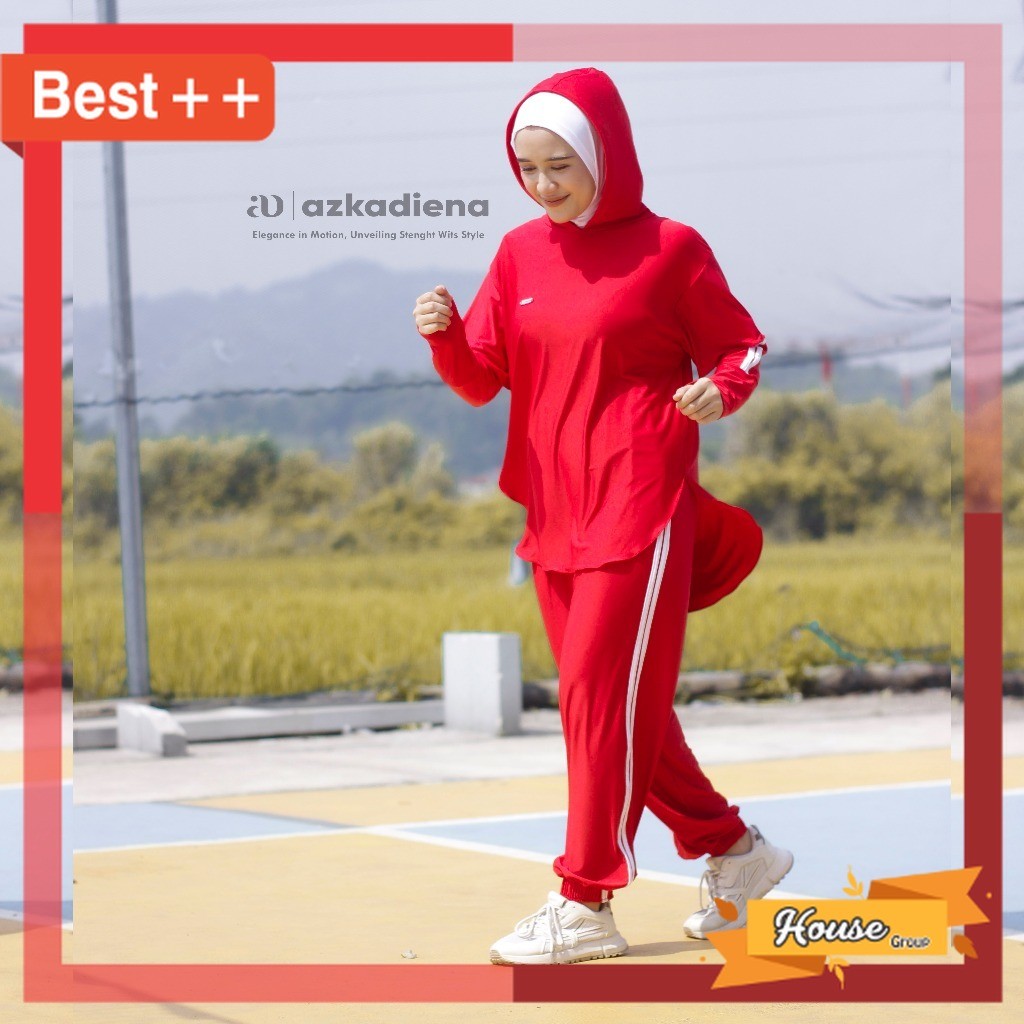 Baju Agustusan Senam Olahraga Wanita Murah / Azkadiena baju setelan olah raga wanita muslimah plus j