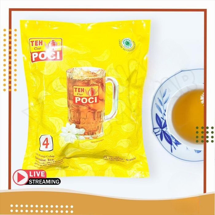 

[Bisa COD] Teh Poci Jasmine Jumbo / Bubuk Serbuk Kantong Teh Celup Kemasan Besar Rasa Melati