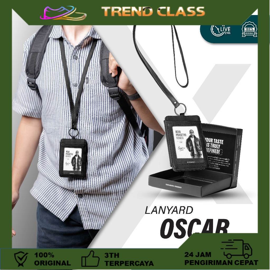 

Lanyard Kartu ID Card Holder Name Tag Kantor Tas Kalung Dompet Kartu Gantung Oscar by Evernext [Trend Class]