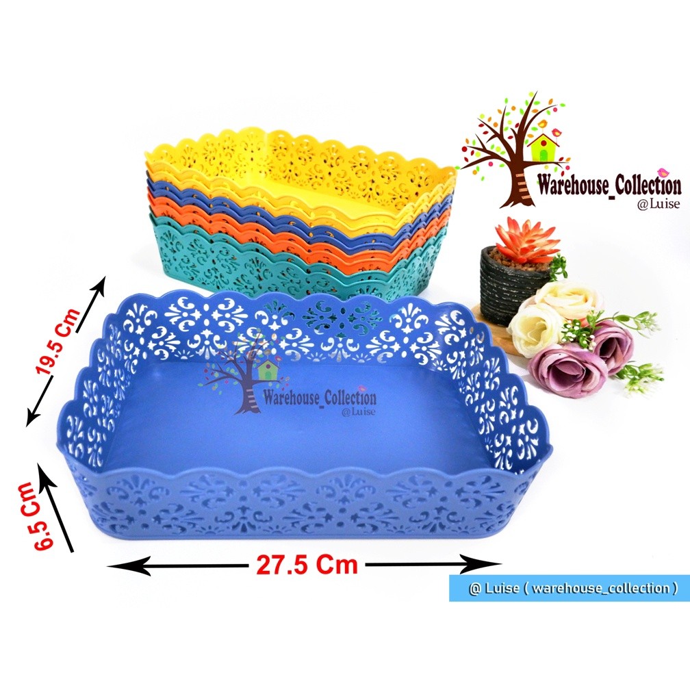 KERANJANG SERBAGUNA RENDA SEGI/ KERANJANG HANTARAN/KERANJANG BUAH