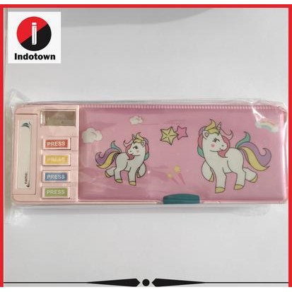 

[Produk Baru Berkualitas Garansi] kotak pensil anak multifungsi isi gunting dan selotip karakter lucu - Little Pony Paling Laris