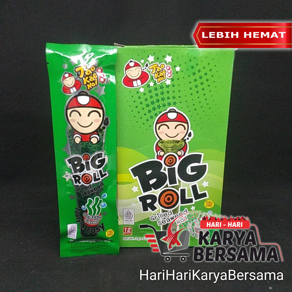 

MAKANAN RINGAN SNACK TAO KAE NOI BIG ROLL CLASSIC BOX ISI 12'S X 3GR
