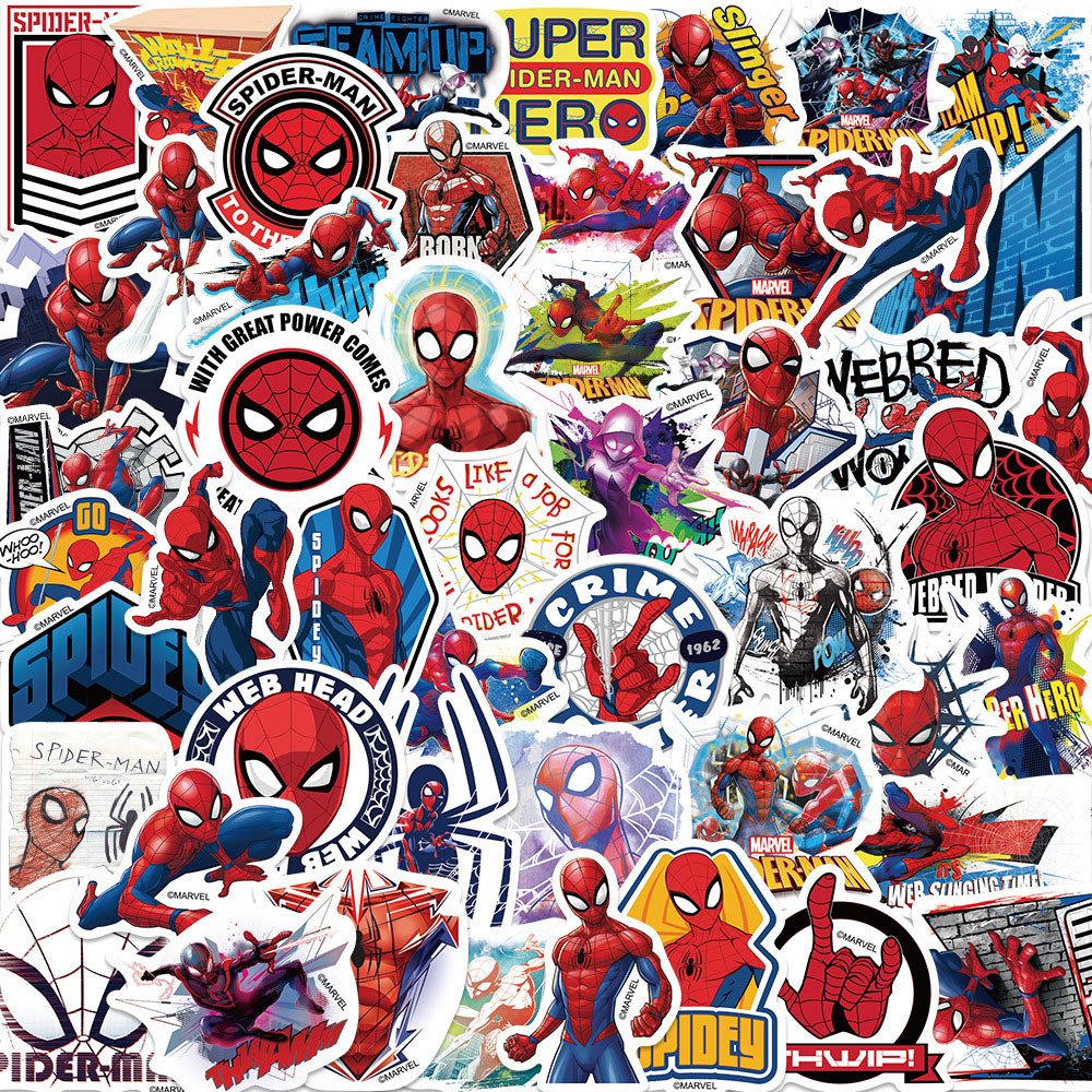 

50pcs Cartoon Spider-Man graffiti sticker decoration guitar suitcase decoration DIY waterproof sticker stickers Children's toys