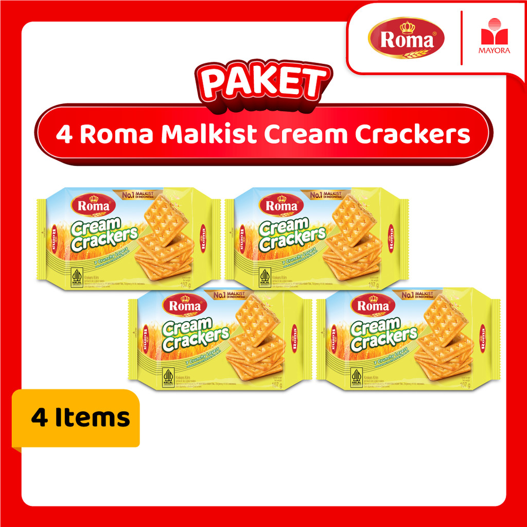 

Paket 4 Roma Malkist Cream Cracker 107 Gram