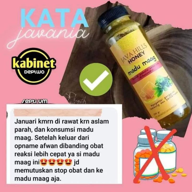 

JAMIN MURAH !!!Madu Maag Javahills Honey madu gerd madu maagh asam lambung mual muntah Perut perih kembung usus buntu madu alami sehat isi 320gr(BISA LANGSUNG ORDER)