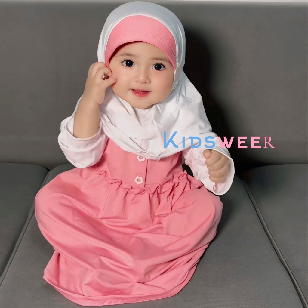 NOURZHA Gamis bayi perempuan 0–6 bulan gamis bayi dress bayi muslim bayi perempuan 0-6 bulan gamis b