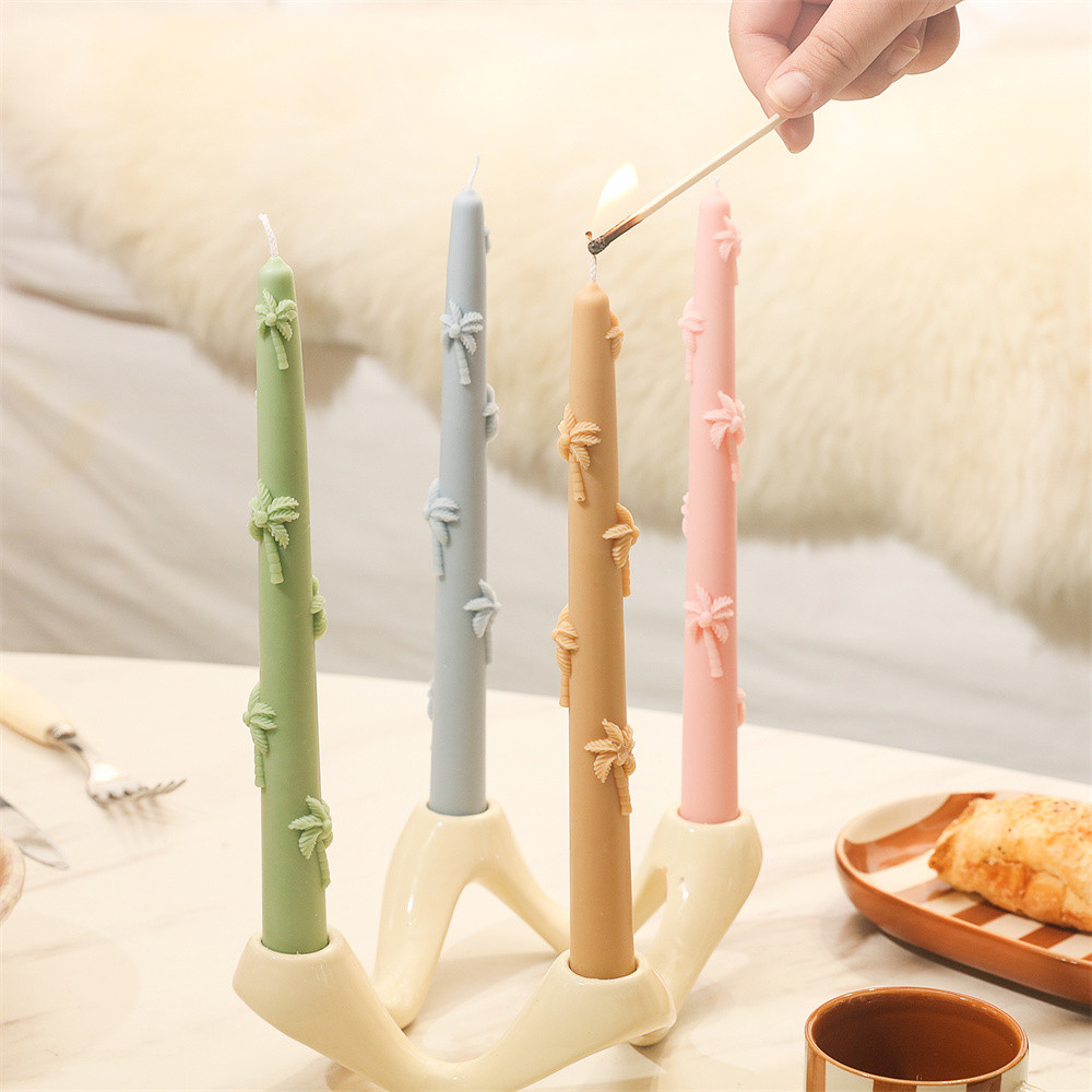 

Tropical Palms Taper Candle Silicone Mold DIY Scented Candle Making Mould Handmade Craft Tool Home Decoration
