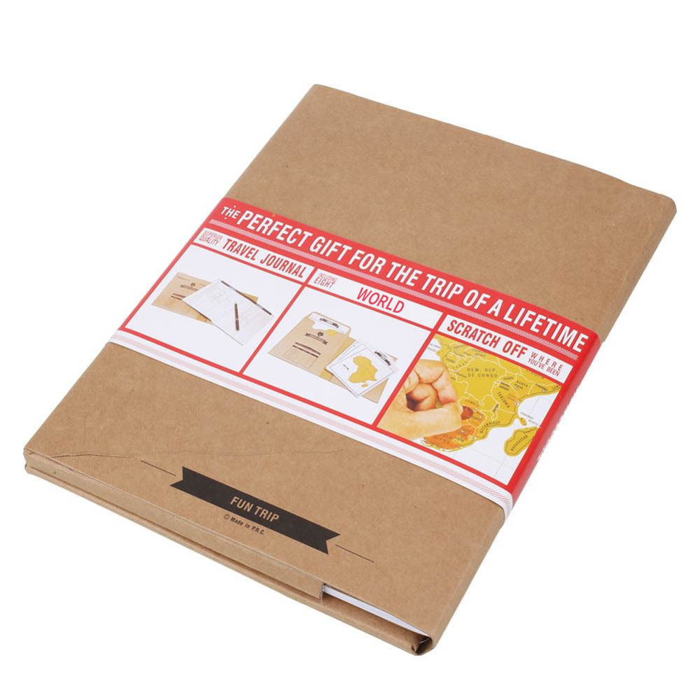 

New Hot Travelogue Scratch World Map Travel Tips Book Journal Log Notebook Tourist Gift