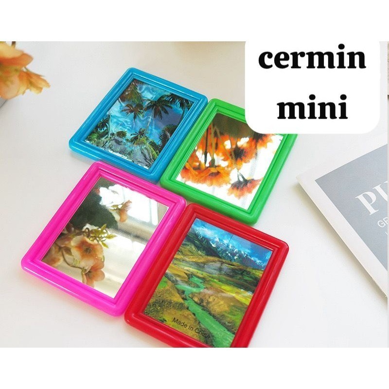 PGC ( 12 pcs ) ￼Kaca Kotak Kecil / Cermin Make up Kotak Mini / Cermin Mini