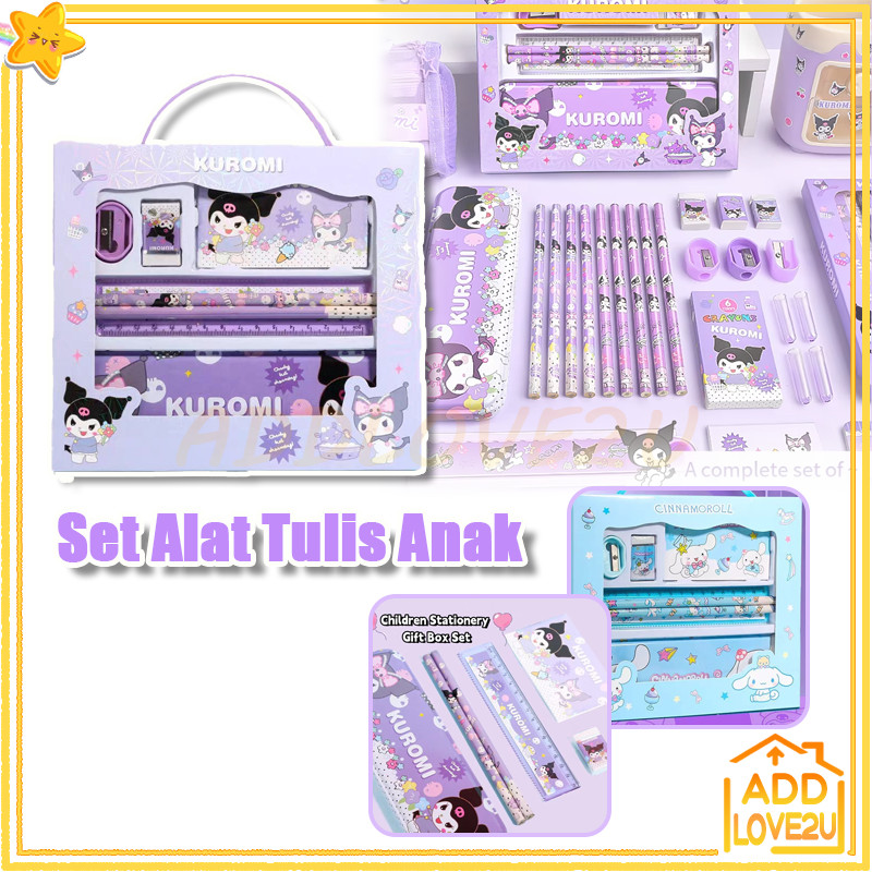 

Tempat Pensil Kartun Set/Set Stationery 7in1 Karakter Kartun/Alat Tulis Anak Sekolah