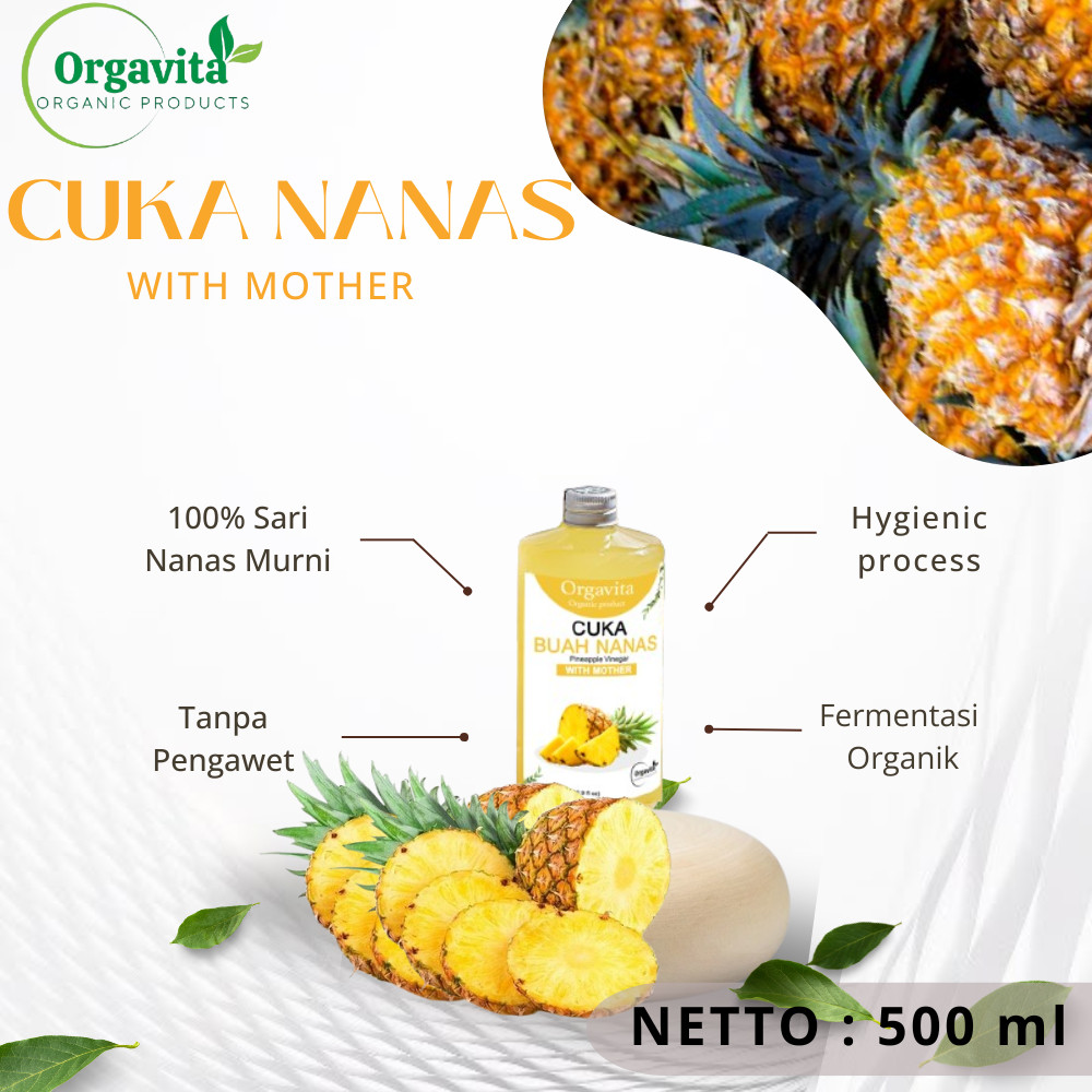 

ORGAVITA Cuka Nanas With Mother Organik 500ml - Apple Cider Vinegar Asli